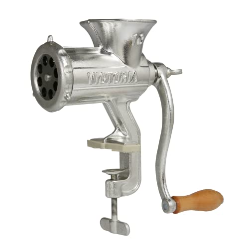 Victoria Cast-Iron Meat Grinder with a Table Clamp...