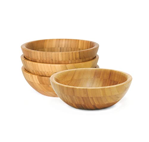 Lipper International Bamboo Wood Salad Bowls,...