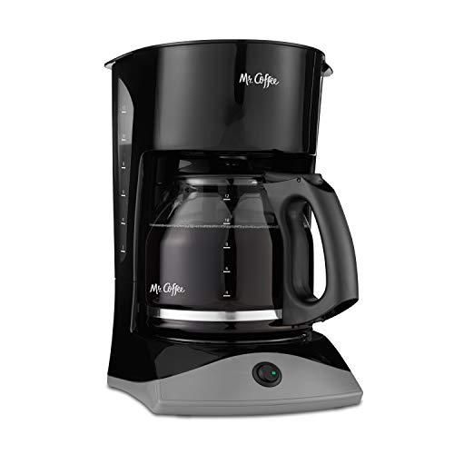 Mr. Coffee Black Coffee Maker, 12 Cups, with Auto...