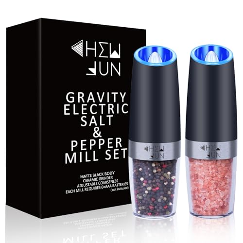 Gravity Salt and Pepper Grinder Set with...