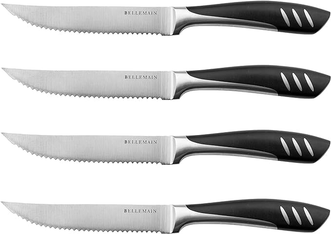 Bellemain Premium Steak Knives Set of 4, Kitchen...