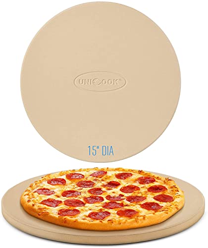 Unicook Pizza Stone for Grill Oven, 15 Inch Round...