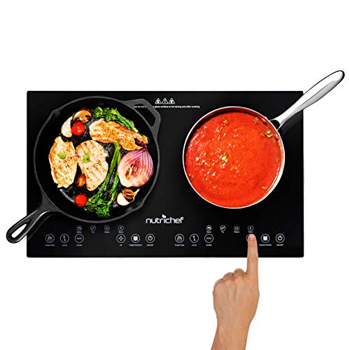 NutriChef Double Induction Cooktop - Portable 120V...