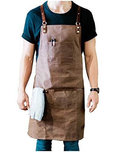 ApronMen Leather and Waxed Canvas Server Aprons...