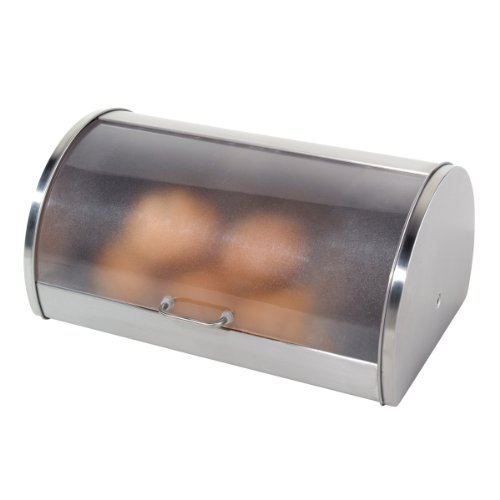 Oggi Stainless Steel Roll Top Bread Box for...