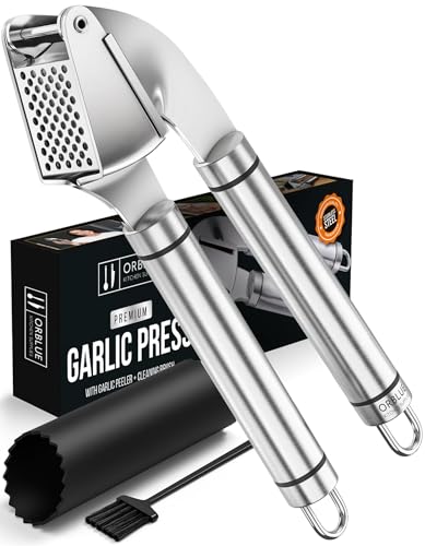 ORBLUE Garlic Press Stainless Steel - Premium...