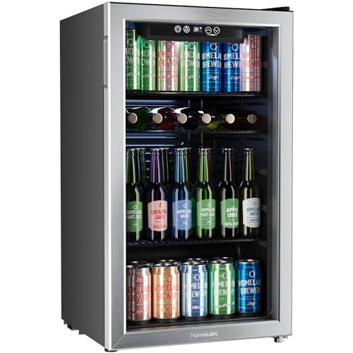 hOmeLabs Beverage Refrigerator and Cooler - 120...