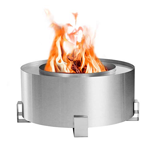 Esright 28.5 Inch Stove Bonfire Fire Pit,Stainless...