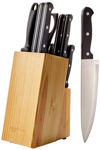 Amazon Basics 14-Piece Kitchen Knife Set with...