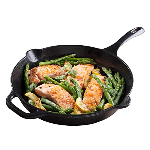 Victoria Cast Iron Skillet Large Frying Pan with...