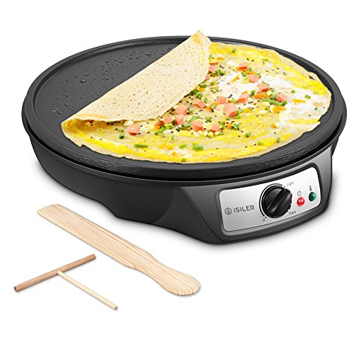 Electric Crepe Maker, iSiLER Nonstick Pancake...