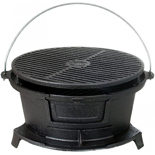 Cajun Classic Round Seasoned Cast Iron Charcoal...