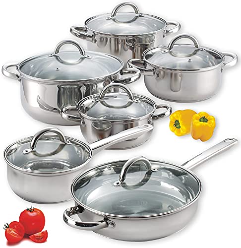 Cook N Home Kitchen Cookware Sets, 12-Piece Basic...