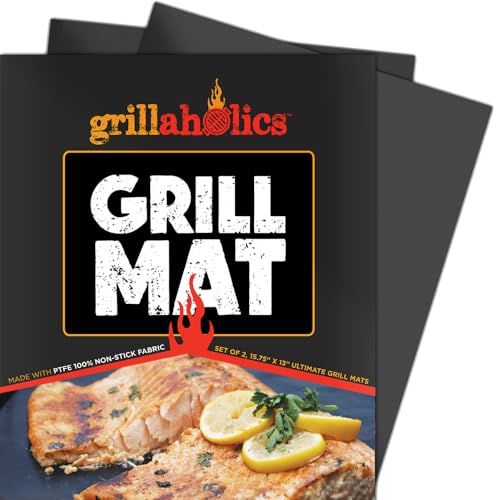 Grillaholics Heavy Duty Grill Mats - Set of 2 BBQ...