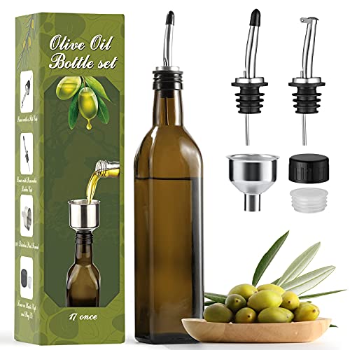 AOZITA 17oz Glass Olive Oil Dispenser - Oil and...