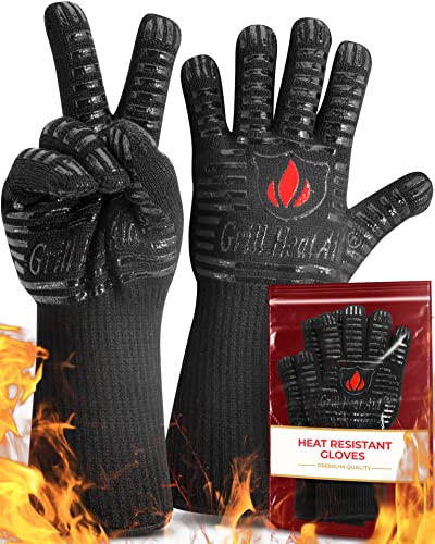 GRILL HEAT AID Premium BBQ Gloves - 1472°F Heat...