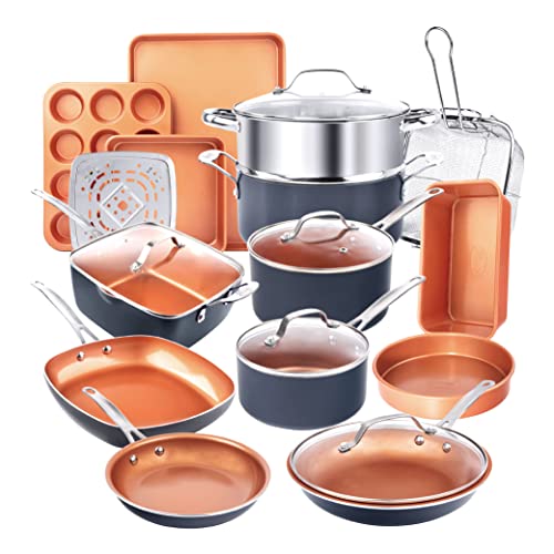 Gotham Steel 20 Pc Pots and Pans Set, Bakeware...