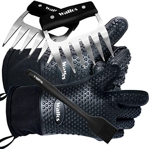 Walfos Silicone BBQ Gloves - Heat Resistant...