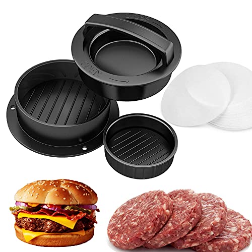 Amy Non Stick Burger Press with 50 Wax Papers,...