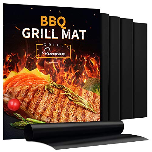 AOOCAN Grill Mat - Set of 5 Heavy Duty Grill Mats...