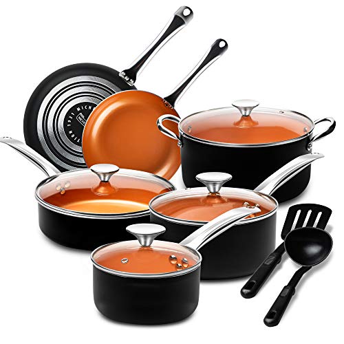 MICHELANGELO Pots and Pans Set 12 Pieces, Nonstick...