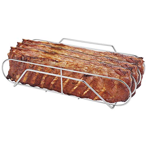 Extra Long Stainless Steel Rib Rack for Smoking...