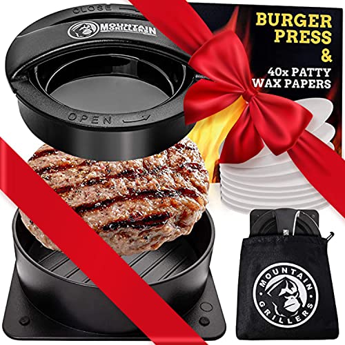 MOUNTAIN GRILLERS Cast Iron Burger Press Patty...