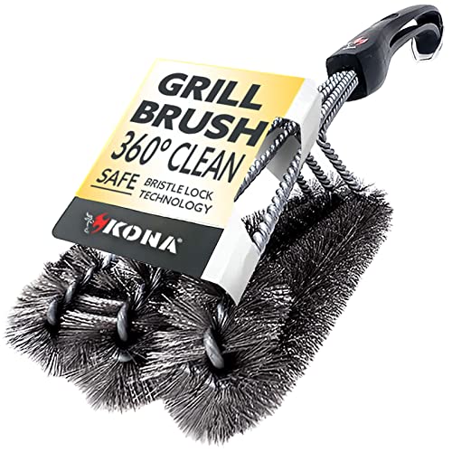 Kona 360/Clean Grill Brush - Powerful 30-Second...