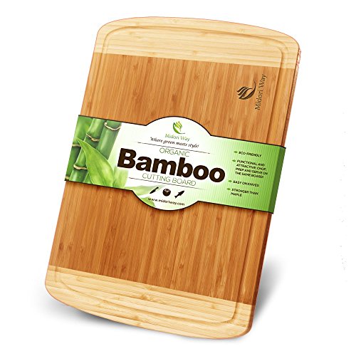 Small Bamboo Wood Cutting Board With Juice Grooves...