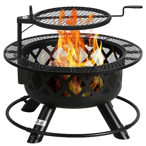 BALI OUTDOORS Wood Burning Fire Pit with Quick...