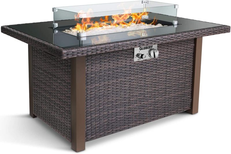 BLUBERY 44' Propane Fire Pit Table, 50,000 BTU Coffee PE Rattan Fire Pit.jpg