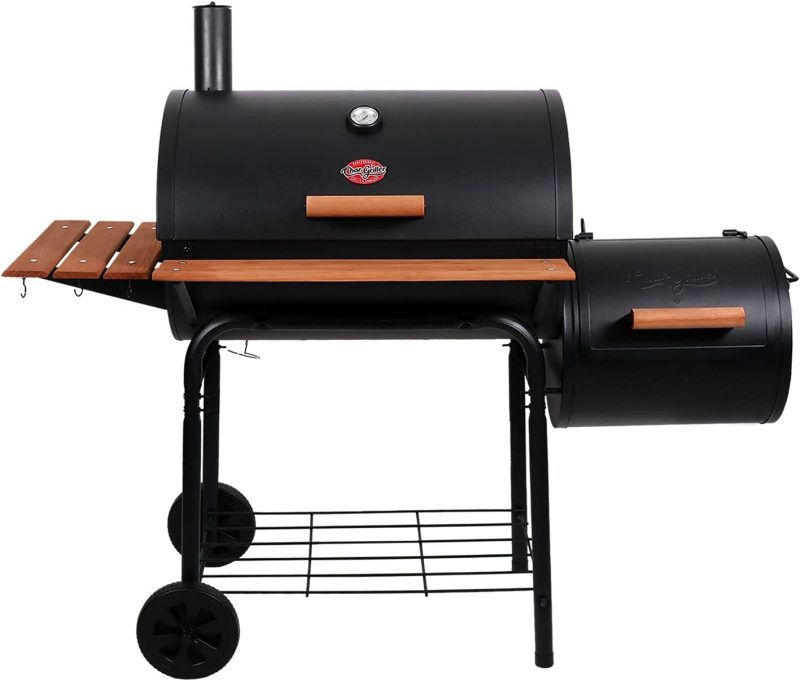 Char-Griller Smokin Pro 830 Square Inch Charcoal Grill with Side Fire Box