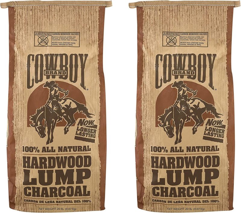 Cowboy All Natural Easy Light Natural Renewable Hardwood Lump BBQ Charcoal Briquettes for Grilling and Smoking