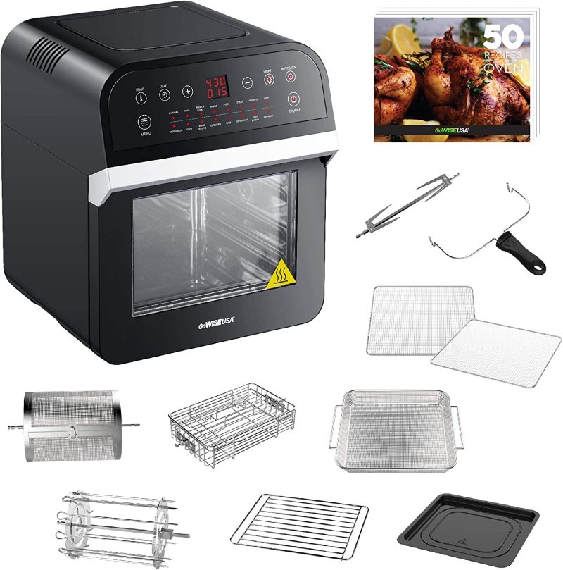 GoWISE USA GW44800-O Deluxe 12.7-Quarts 15-in-1 Electric Air Fryer Oven with Rotisserie